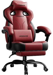 Sedia da gaming - Sedia da ufficio - Ergonomica - Imbottitura in memory foam - Inclinazione regolabile da 90° a 155° - Poggiapiedi estraibile - Regolabile in altezza - Rivestimento in tessuto - Colore: azzurro cielo