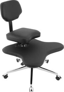Sedia ergonomica per la meditazione - sedia da ufficio - adatta alla posizione a gambe incrociate - regolabile in altezza - girevole - con 5 ruote dotate di freno - seduta imbottita in poliuretano - portata massima: 150 kg - colore: nero