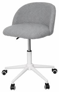 Sedia da ufficio - Sedia da trucco - Imbottita - Regolabile in altezza - Girevole - Con rotelle - Grigio scuro