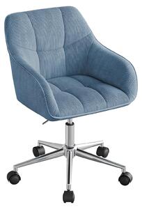 Sedia da ufficio ergonomica - Sedia da trucco con rivestimento in corda - Regolabile in altezza - Girevole - Imbottita con braccioli - Con rotelle - Blu