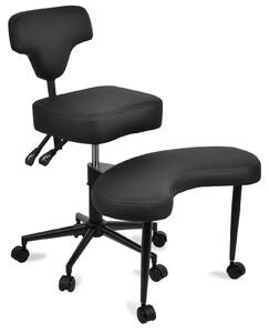 Sedia da ufficio - Sedia da scrivania ergonomica - Regolabile in altezza - Con rotelle - Senza braccioli - Supporto lombare - Rivestimento in pelle