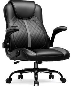 Sedia da gaming - GT550 - Schienale alto ergonomico - Funzione reclinabile - Braccioli ribaltabili - Regolabile in altezza - Girevole a 360° con rotelle - Pelle finta - Nero/Grigio chiaro