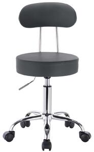 Sedia da ufficio - Sedia girevole per ufficio - Regolabile in altezza da 47 a 59 cm - Rivestita in ecopelle - Con rotelle - Senza braccioli - Grigia