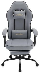 Sedia da ufficio ergonomica - Sedia da gaming - Regolabile in altezza - Girevole - Imbottita - Con braccioli - Con rotelle - Tessuto a rete grigio