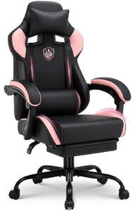 Sedia da gaming - Sedia da ufficio - Ergonomica - Regolabile in altezza - Girevole - Rivestita in ecopelle - Con braccioli - Rosa