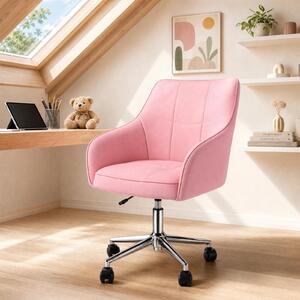 Sedia da scrivania - Sedia da ufficio ergonomica - Regolabile in altezza - Imbottita - Girevole - Rivestita in ecopelle - Portata massima 150 kg - Rosa