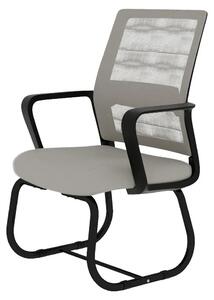 Sedia da ufficio ergonomica - Sedia da scrivania - Grigio e nero - Tessuto e rete - Struttura in metallo - Seduta imbottita - Ideale per l'ufficio domestico