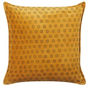 Set di 2 cuscini decorativi in velluto arancione 45 x 45 cm modello stampa blocco boho decor accessori Beliani