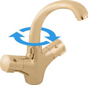 TERMOSTATICO - Miscelatore per lavabo senza scarico, Oro - lucido TRM26.0Z, RAV Slezák
