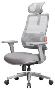 Sedia da ufficio ergonomica - MAGICH003 - Schienale auto-adattante - Supporto lombare regolabile - Poggiatesta regolabile - Sedia girevole con ruote e braccioli - Grigia