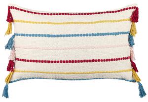 Set di 2 cuscini decorativi multicolori 40 x 60 cm a strisce con imbottitura accessori decorativi Beliani