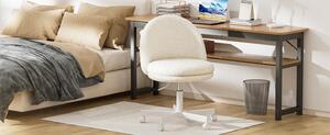 Sedia da ufficio - Sedia da scrivania - Ergonomica - Girevole - Regolabile in altezza - Con rotelle - Senza braccioli - Velluto Teddy - Nera