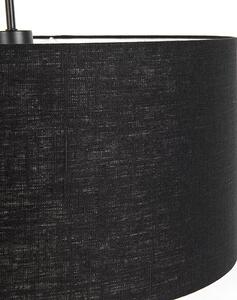 Lampada a sospensione nera paralume nero 50 cm - COMBI 1