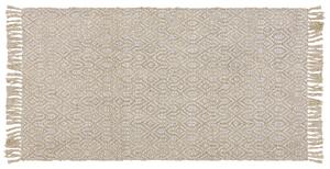 Tappeto in juta beige e cotone 80 x 150 cm con frange intrecciato a mano Boho ingresso camera da letto Beliani