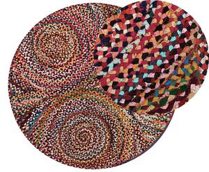 Tappeto rotondo Multicolore in cotone Boho Living Room Accessories Country Inspired ø 140 cm Beliani