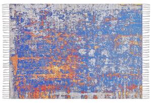 Tappeto in poliestere Multicolore motivo astratto in cotone fatto a mano con nappe 150 x 230 cm Beliani