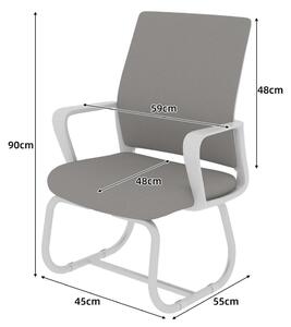 Sedia da ufficio - CQY20250923 - Design moderno e minimalista - Struttura in metallo - Morbida e confortevole - Adatta per casa e ufficio - Da montare autonomamente - Colori: grigio e bianco