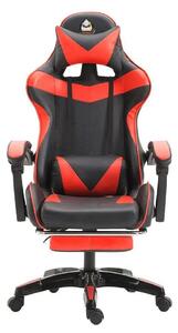 Sedia da gaming ergonomica - Sedia da ufficio - Regolabile in altezza - Pelle finta (PU) - Poggiatesta e supporto lombare - Rotazione a 360° - Braccioli e rotelle - Rossa