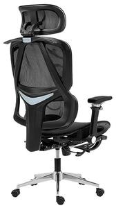 Sedia da gaming ergonomica - sedia da ufficio - poggiatesta 8D - supporto lombare 3D - braccioli 9D - inclinazione fino a 145° - tessuto a rete traspirante - colore nero