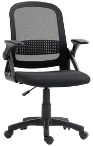 Sedia da ufficio - Sedia ergonomica per scrivania - Regolabile in altezza - Braccioli ripiegabili - Supporto lombare - Meccanismo basculante - Rivestimento in rete - Colore: nero