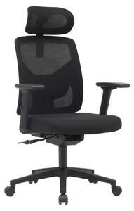 Sedia da ufficio ergonomica - Sedia da scrivania in mesh - Regolabile in altezza - Braccioli pieghevoli - Poggiatesta - Supporto lombare - Schienale traspirante - Ruote a 360°