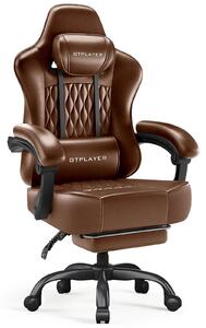 Sedia da gaming - Sedia da ufficio - Ergonomica - Regolabile in altezza - Girevole - Braccioli - Rotelle - Pelle finta - Marrone cioccolato