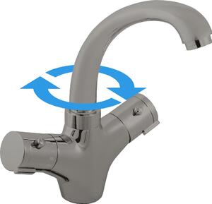 TERMOSTATICO - Miscelatore per lavabo senza scarico, Grigio metallizzato - spazzolato TRM26.0MGK, RA