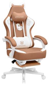 Sedia da gaming con orecchie da gatto - Sedia da ufficio GTP610 - Ergonomica - Rivestimento in tessuto - Regolabile in altezza - Rotazione a 360° - Fino a 150 kg - Gialla