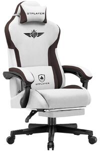 Sedia da gaming e da ufficio - GT831 - Rivestimento in tessuto - Regolabile in altezza - Supporto lombare - Schienale allargato - Rotazione a 360° - Braccioli - Marrone medio