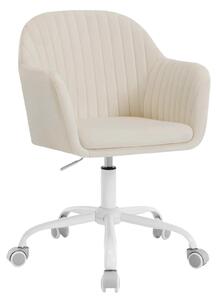 Sedia da ufficio Samt - Sedia girevole ergonomica - Regolabile in altezza - Con braccioli - Con rotelle - Beige
