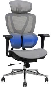 Sedia da ufficio ergonomica C5G-air, poggiatesta 3D, grigia