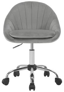 Sedia da ufficio - Sedia per parrucchieri/estetista - Ergonomica - Regolabile in altezza - Girevole - Con rotelle - Imbottita - Grigio velluto