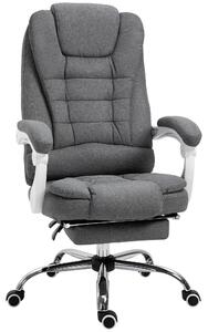 Sedia da ufficio - Sedia girevole ergonomica - Regolabile in altezza - Con poggiapiedi - Imbottita - Con braccioli - Con rotelle - Grigia