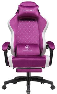 Sedia da gaming - Sedia ergonomica per ufficio per PC - Tessuto traspirante - Schienale alto - Rotazione a 360° con poggiapiedi - Colore: viola