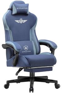 Sedia da gaming/da ufficio - GT831 - Ergonomica con supporto lombare - Schienale ampio - Regolabile in altezza - Girevole a 360° con rotelle - Rivestimento in tessuto - Blu