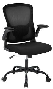 Sedia da ufficio ergonomica - Sedia da scrivania in mesh - Regolabile in altezza - Supporto lombare - Girevole con rotelle - Seduta imbottita - Colore: nero