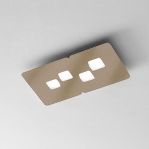 Lampada a soffitto BILBAO P/P - Plafoniera in metallo e metacrilato Tortora 4x8W GX53 - Gea Luce