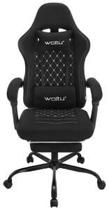 Sedia da gaming ergonomica - sedia da ufficio - girevole - regolabile in altezza - con braccioli - con rotelle - rivestita in tessuto - colore nero e bianco