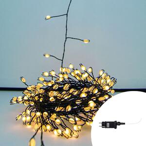 Stringa 9 metri da 300 Led Mini Millepiedi Bianco Caldo con cavo nero e autospegnimento Wisdom