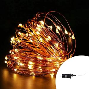 Stringa 30 metri da 300 Microled Bianco Caldo fisso e Bianco Caldo intermittente con cavo in rame Wisdom