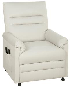 HOMCOM Poltrona relax elettrica massaggiante e riscaldante, poltrona reclinabile, poggiapiedi, motore silenzioso, 82x99x106cm, crema | Aosom Italy
