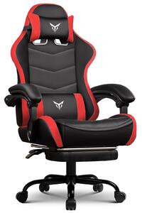 Sedia da gaming/da ufficio - XGC02 - Ergonomica - Con poggiapiedi - Regolabile in altezza - Girevole - Pelle finta in PVC - Con rotelle - Bianca