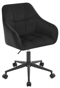 Sedia imbottita - Sedia da ufficio - Regolabile in altezza - Girevole - Con braccioli - Con rotelle - Imbottita - Colore nero