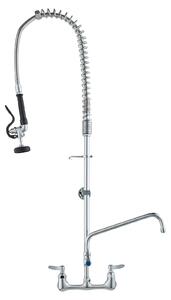 VEVOR Rubinetto commerciale con doccetta prelavello, altezza 111 cm, centro 203 mm, bocca girevole 305 mm, montaggio a parete Rubinetto per lavello, struttura in ottone con doccetta estraibile, per lavello a 1/2/3 scomparti