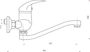 Miscelatore per lavello 150 mm Titania Lux cromato