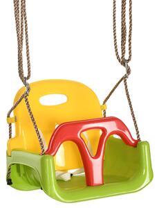 Outsunny Altalena per Bambini 9-36 Mesi in PP e PE con Corda Regolabile e Cintura, 42x33x120-180 cm|Aosom