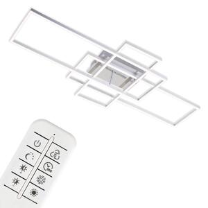 Lampada da soffitto a LED dimmerabile con telecomando CCT timer 55W argento metallo Briloner