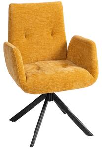HOMCOM Poltrona Imbottita d'Accento, Poltrona Girevole con Design Moderno, fino a 120 kg, 60x61x88 cm, Giallo | Aosom Italy