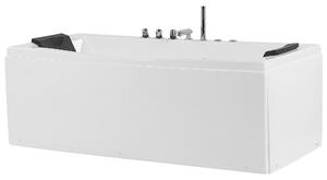 Vasca Idromassaggio Bianca Sanitaria Acrilico Singola 173 x 82 cm Rettangolare Stile Moderno Beliani