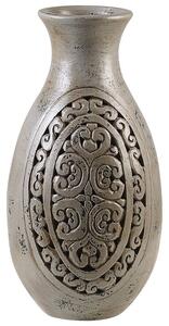 Vaso decorativo alto in argilla grigia 51 cm Vaso da pavimento dipinto a mano di ispirazione greca Beliani